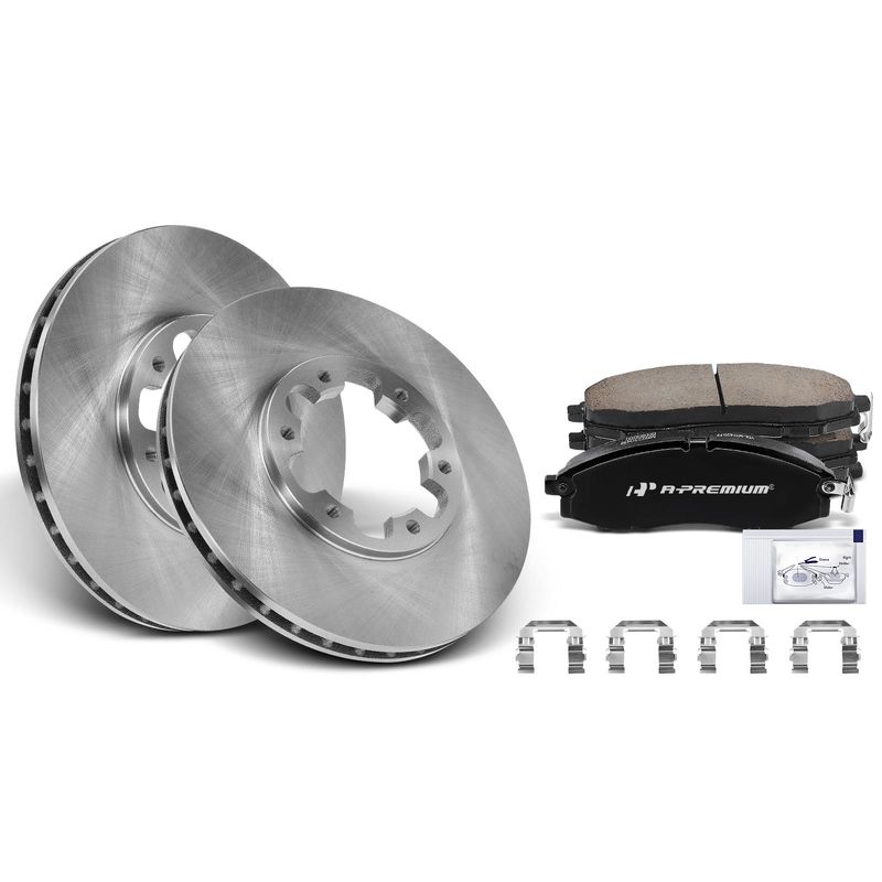 Front Disc Brake Rotors & Ceramic Brake Pads for Nissan Frontier 03-04 Xterra
