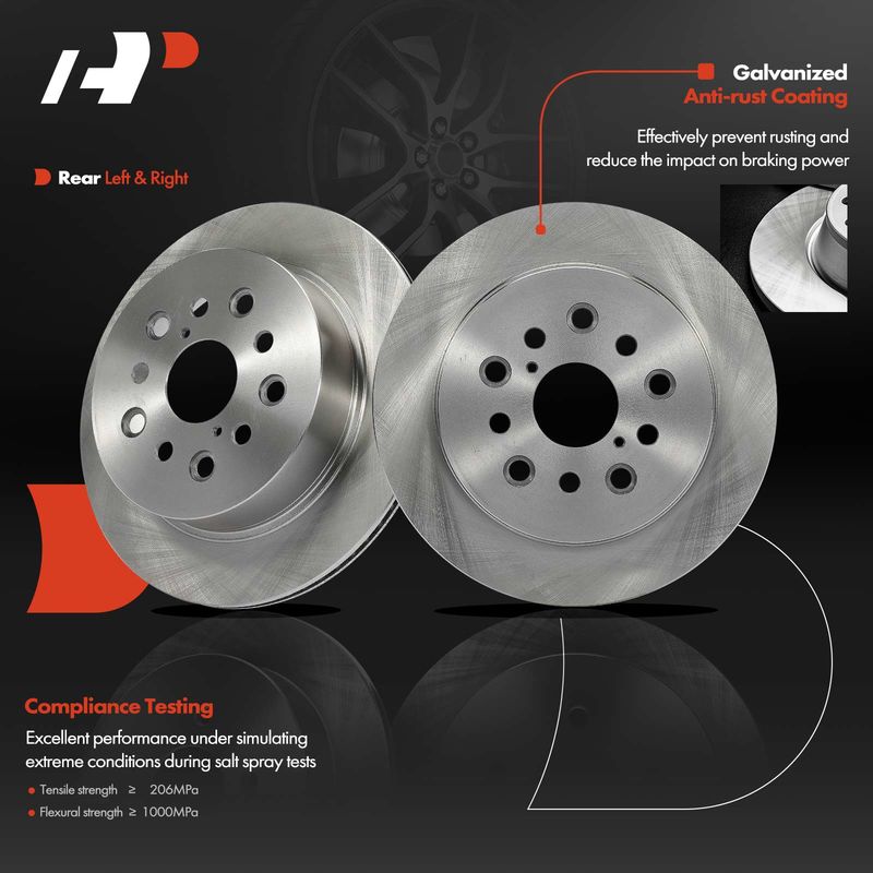 Rear Disc Brake Rotors for Lexus LS430 2001-2006 Base 4.3L