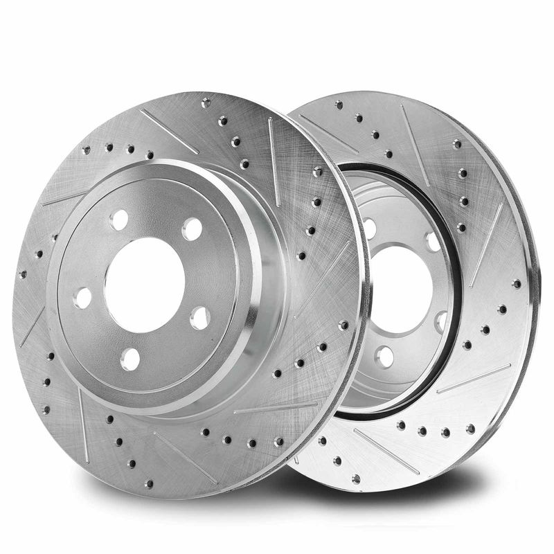 Rear Drilled Disc Brake Rotors for Chrysler 300 Dodge Challenger Charger Magnum