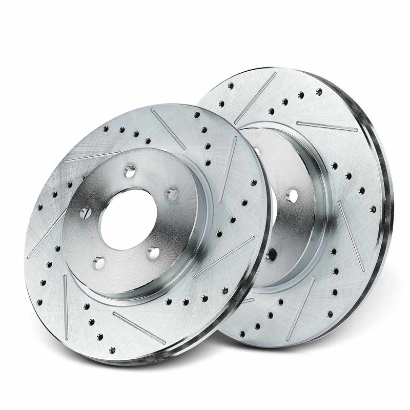 Front Drilled & Slotted Disc Brake Rotors for Ford Escape 05-12 Mazda Mercury