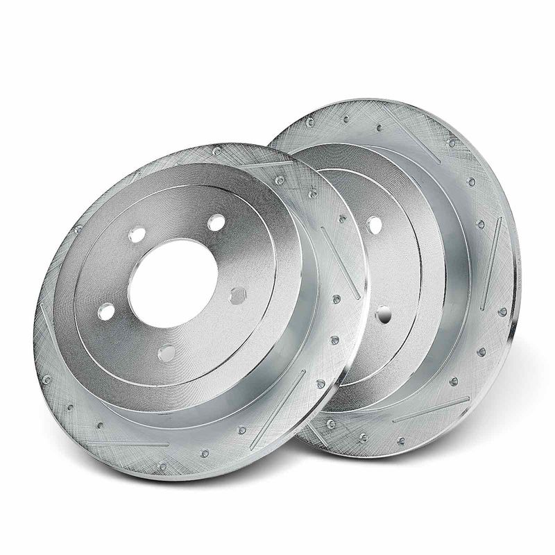Rear Drilled & Slotted Disc Brake Rotors for Ford F-150 2000-2004 Lincoln
