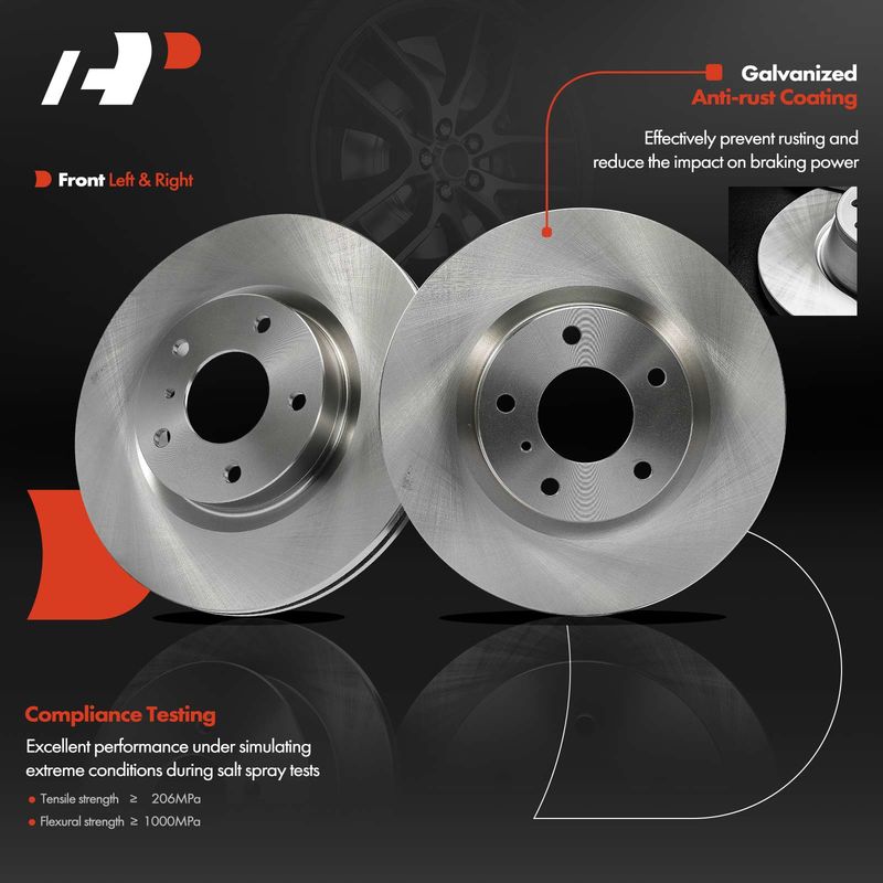 Front Disc Brake Rotors for INFINITI G35 2003-2005 Nissan 350Z V6 3.5L 296mm