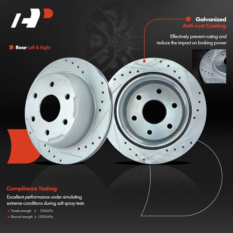 Front & Rear Drilled Disc Brake Rotors for Chevrolet Silverado 1500 Cadillac GMC