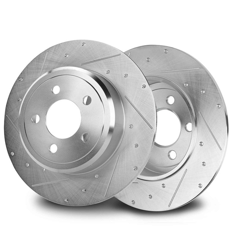 Rear Drilled Disc Brake Rotors for Chrysler 05-21 Dodge Challenger 09-21Charger