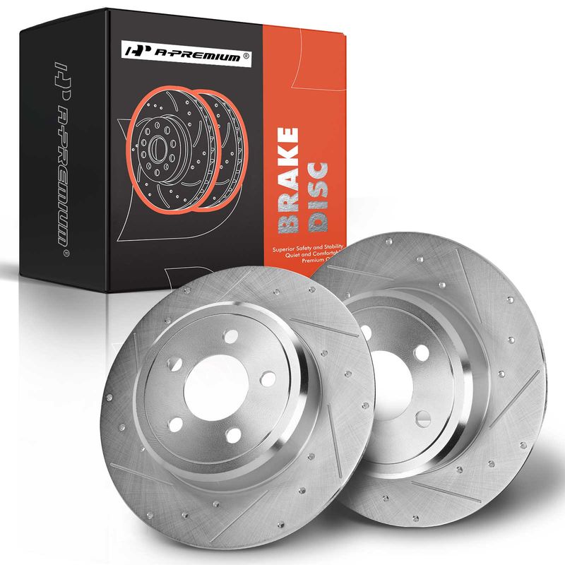 Rear Drilled Disc Brake Rotors for Chrysler 05-21 Dodge Challenger 09-21Charger