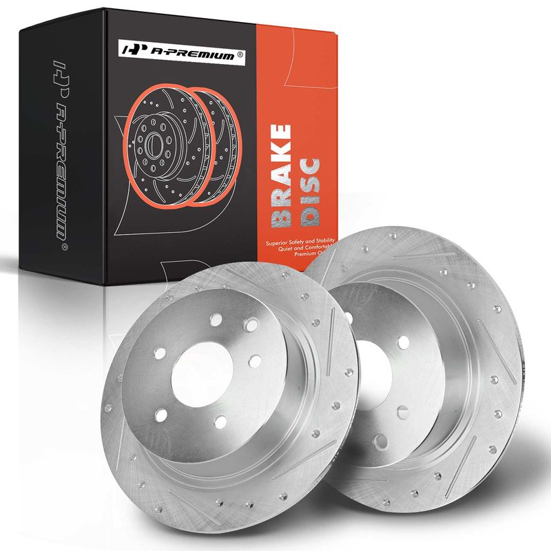 Rear Drilled Disc Brake Rotors for Nissan Altima 02-21 Maxima 04-08 Juke 04-08