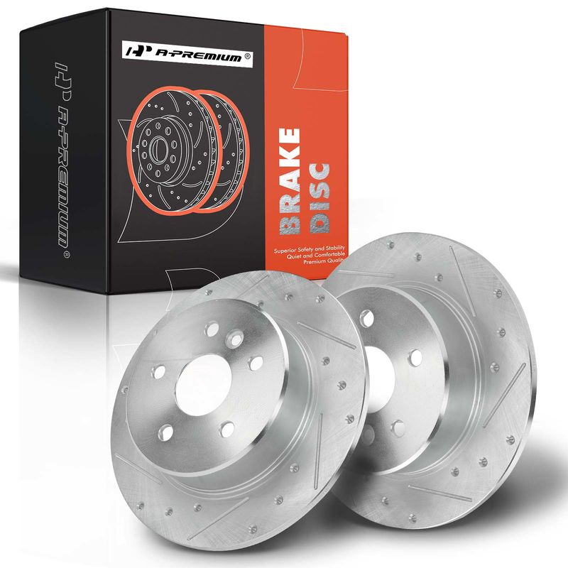 Rear Drilled Disc Brake Rotors for Toyota Avalon 2000-2004 3.0L