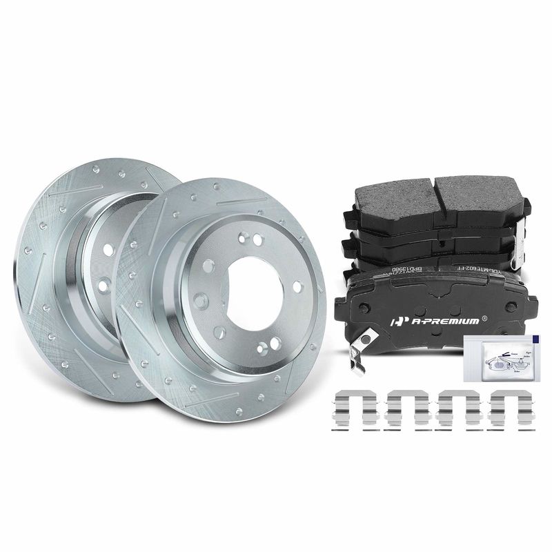 Rear Drilled Rotors & Ceramic Brake Pads for Hyundai Tucson Kia Sportage