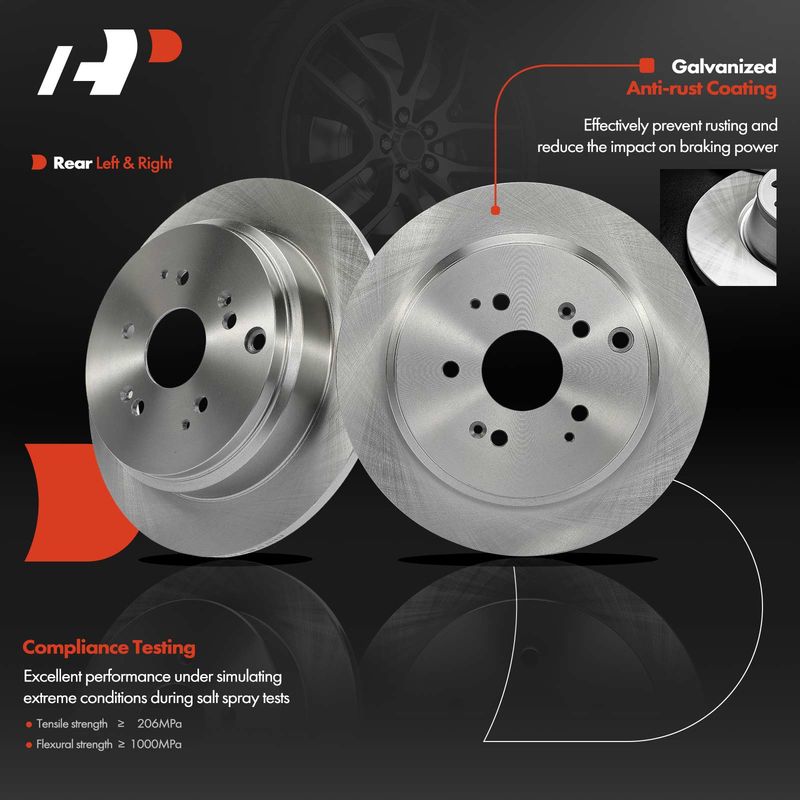 Rear Disc Brake Rotors for Honda Odyssey 2002 2003 2004 V6 3.5L