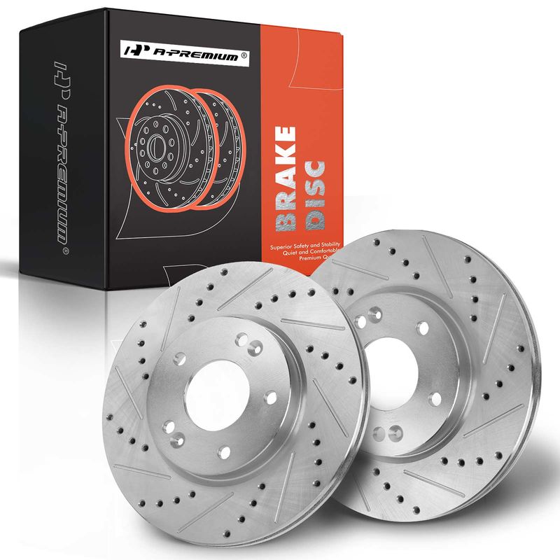 Front Drilled Disc Brake Rotors for Hyundai Elantra 11-20 Veloster Kia Forte5