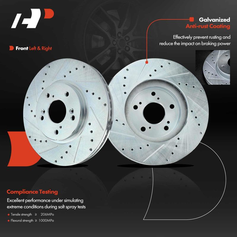 Front & Rear Drilled Disc Brake Rotors for Acura TL 2004-2008 V6 3.2L