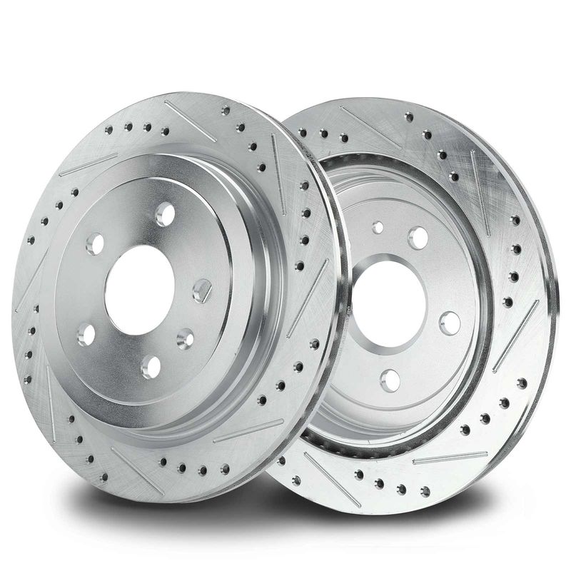 Rear Drilled Disc Brake Rotors for Chevy Camaro 2010-2015 Cadillac CTS 2008-2019