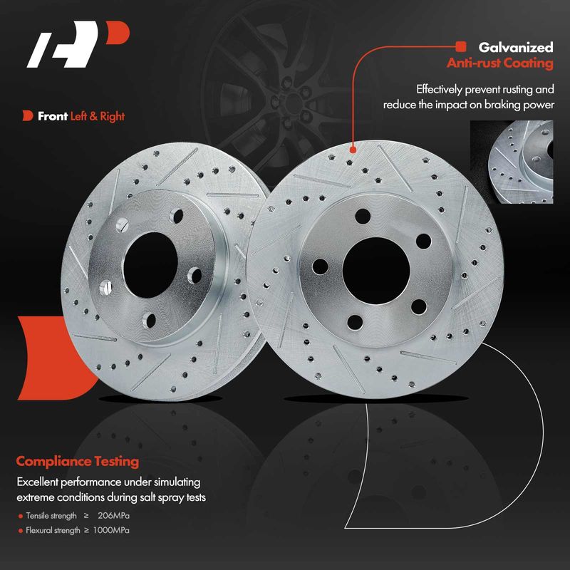 Front Drilled Disc Brake Rotors for Chevrolet Malibu Olds Alero Pontiac Grand Am
