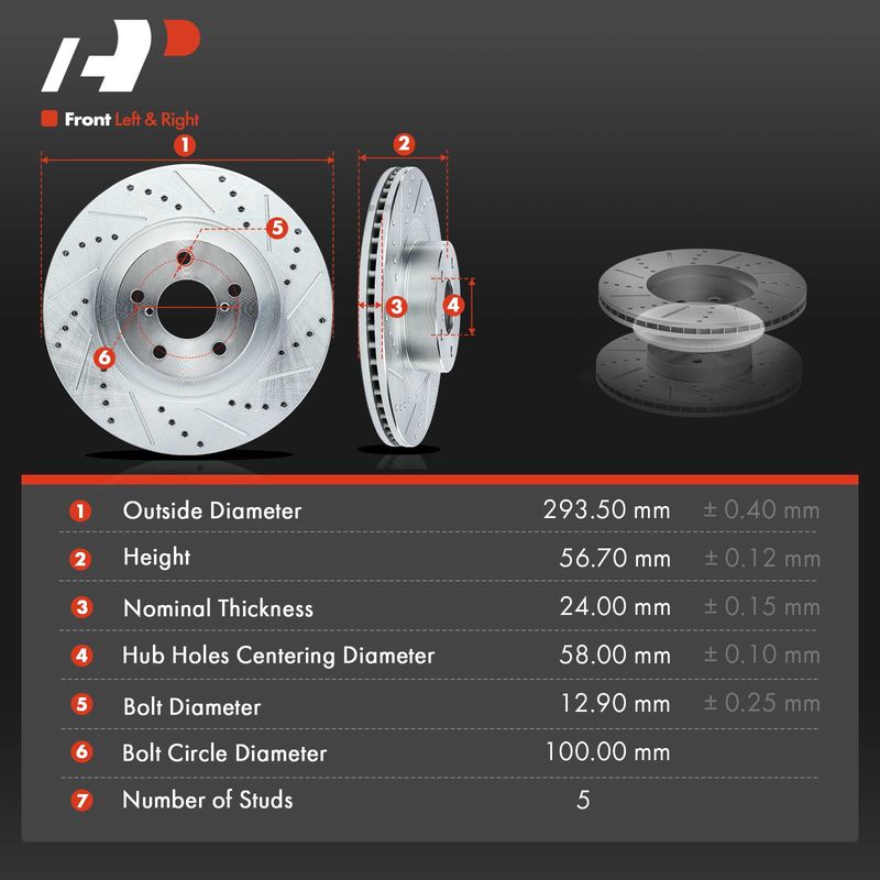 Front & Rear Drilled Rotors & Ceramic Brake Pads for Subaru Forester 2011-2013