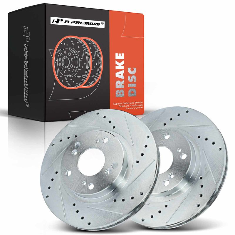 Front Drilled Brake Rotors for Honda CR-V 2002 2003 2004 L4 2.4L