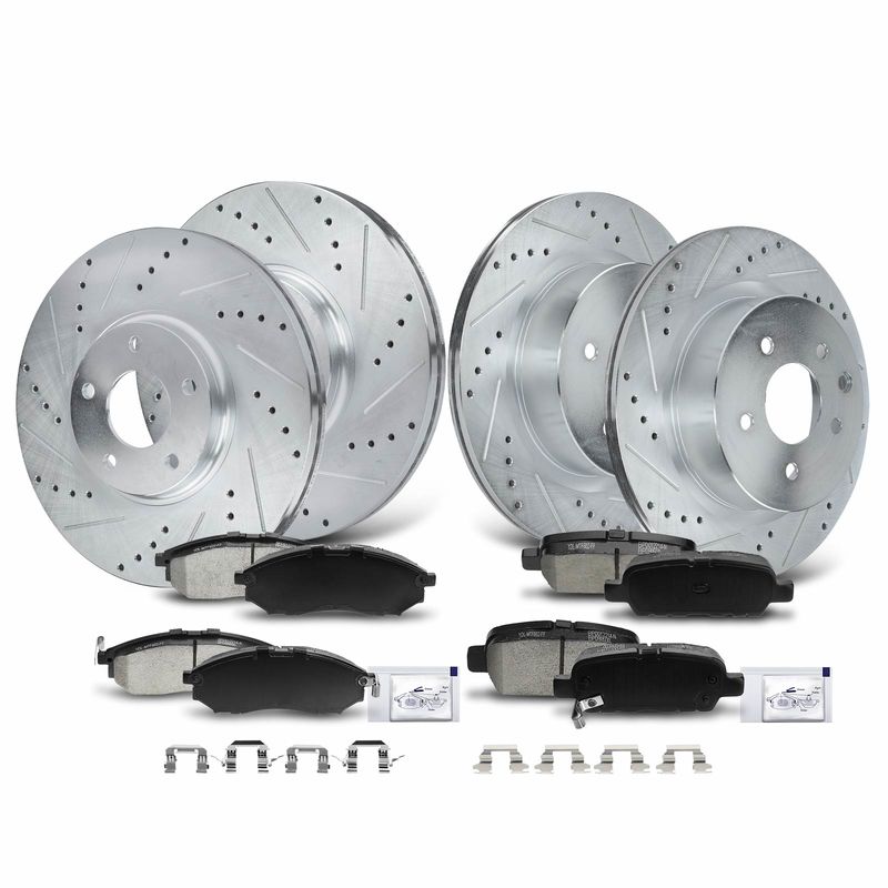 Front & Rear Drilled Rotors & Ceramic Brake Pads for INFINITI G37 M35 QX50