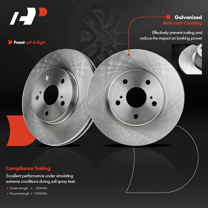 Front Drilled Brake Rotors for Lexus ES300 2002-2003 Toyota Camry Solara