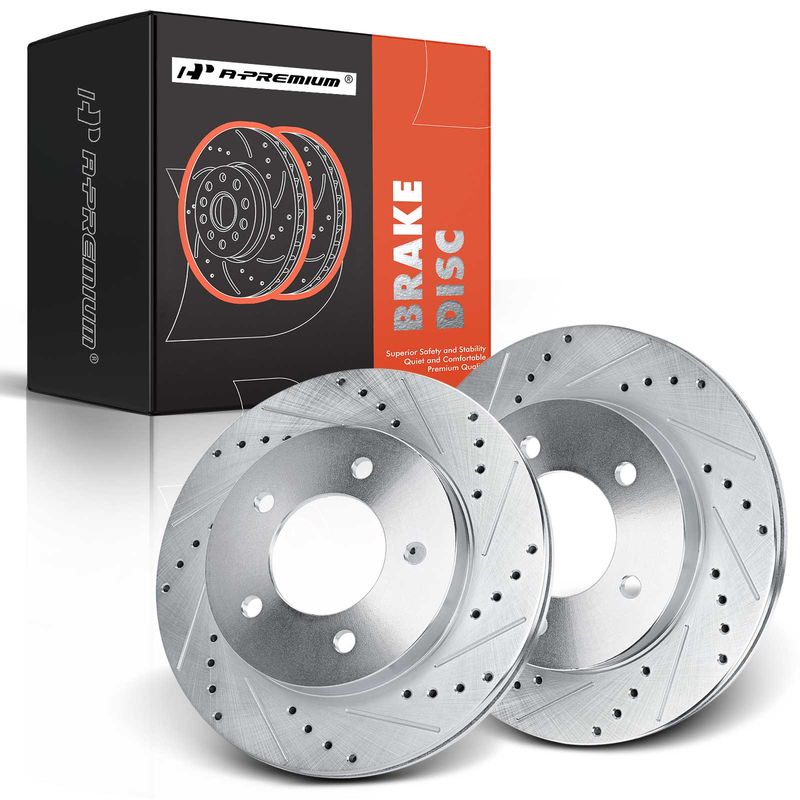Front Drilled Brake Rotors for Ford F-150 1997-2004 4WD with 5-Lug