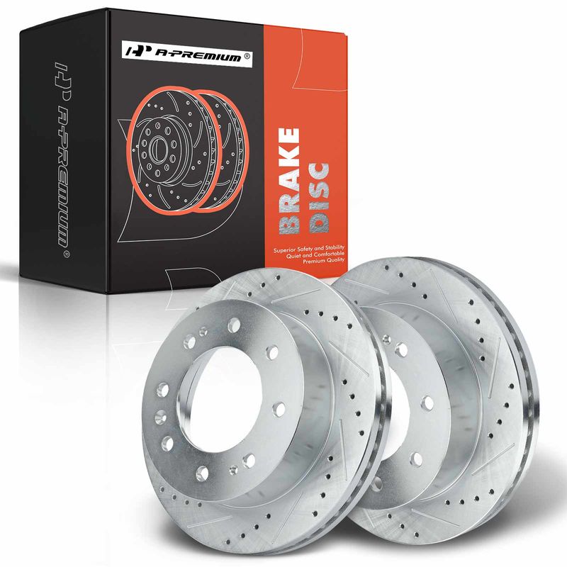 Front Drilled Brake Rotors for Chevy Silverado 2500 3500 HD GMC Sierra 2500 HD