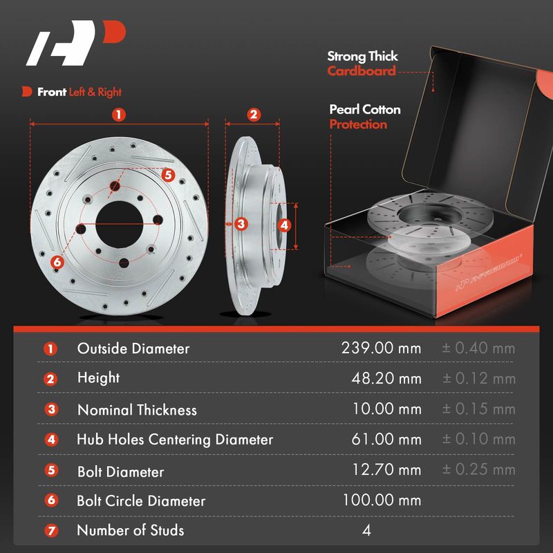 Front & Rear Drilled Rotors & Ceramic Brake Pads for Honda Civic Si 99-00 Coupe