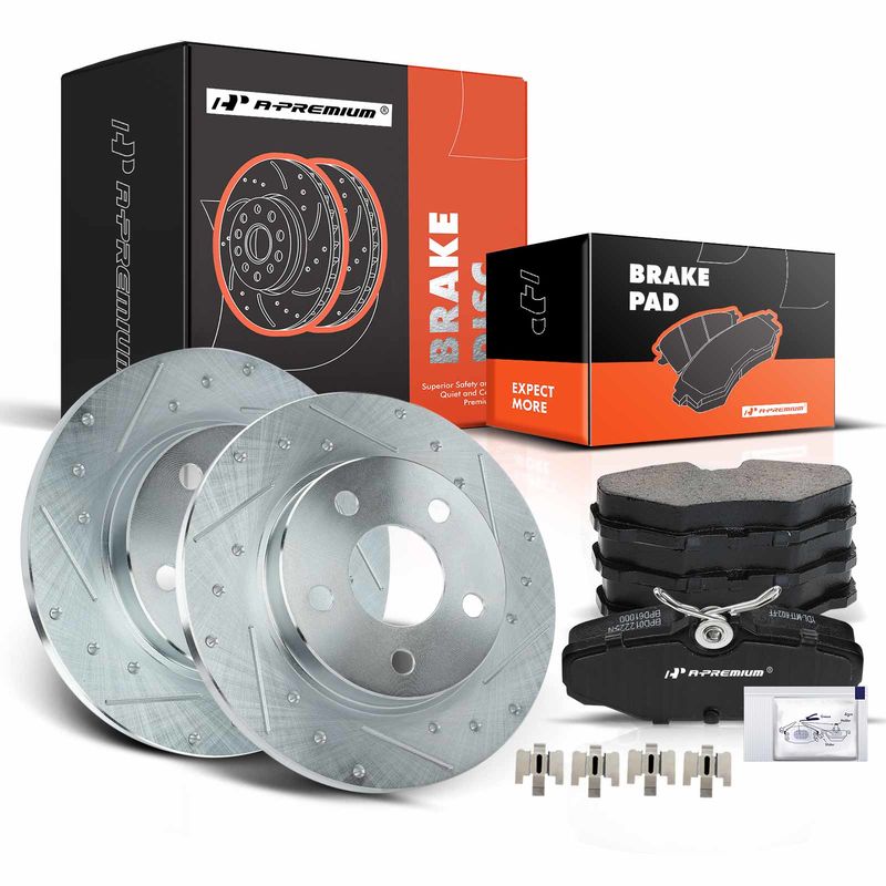 Rear Drilled Rotors & Ceramic Brake Pads for Ford Taurus Lincoln Mercury