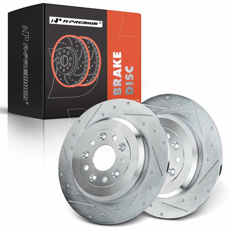 Rear Drilled Brake Rotors for Ford Explorer 11-19 Flex Lincoln MKS MKX Mercury