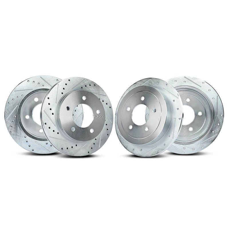 Front & Rear Drilled Brake Rotors for Ford F-150 2000-2003 4WD 5 Lugs