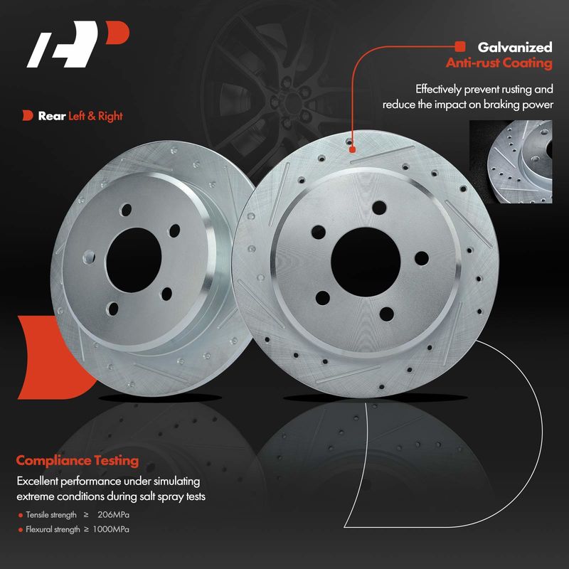 Rear Drilled Brake Rotors for Ford Explorer Ranger Mercury Mountaineer 285 mm