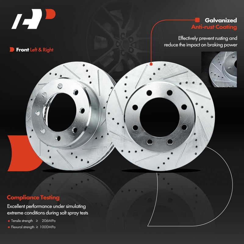 Front Drilled Brake Rotors for Dodge Ram 2500 3500 2009-2010 Ram 2011-2021