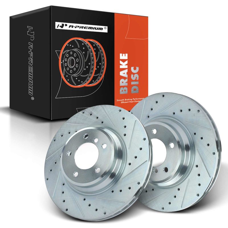 Front Drilled Brake Rotors for BMW E92 E84 335i 2007-2013 335d 335is X1 13-15