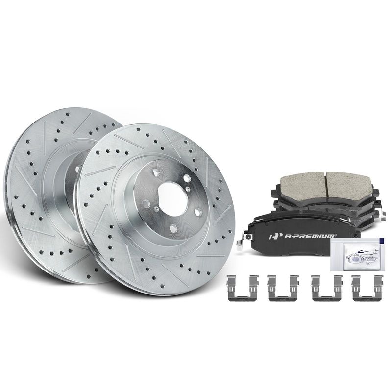 Front Drilled Rotors & Ceramic Brake Pads for Subaru Outback Forester Legacy