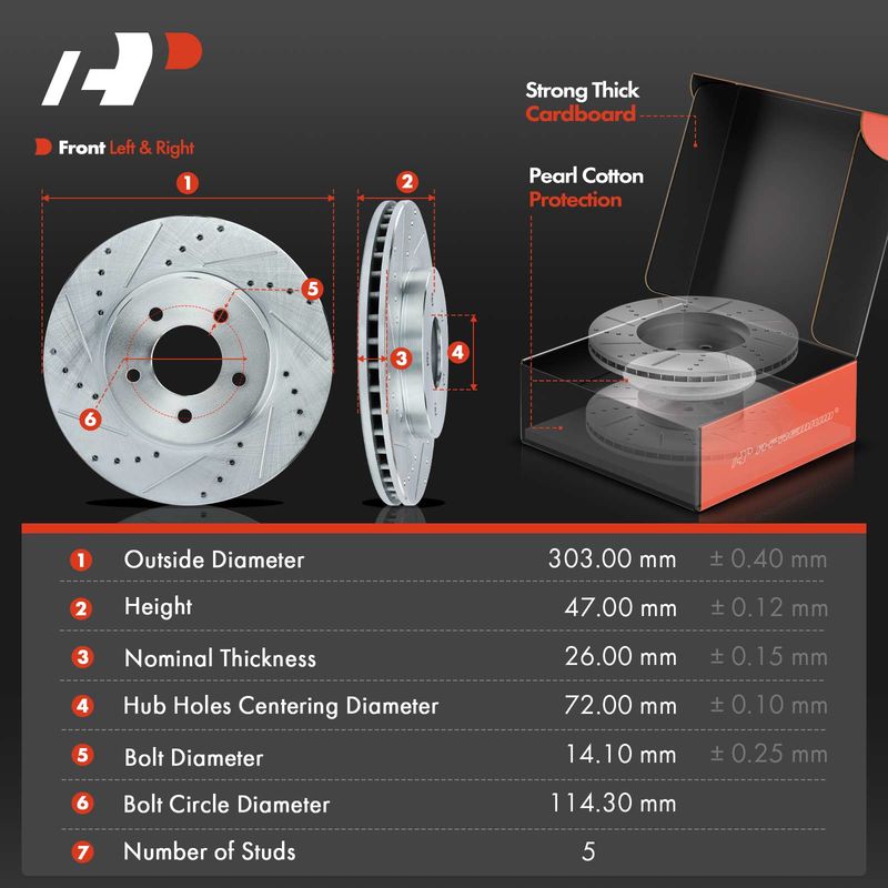 Front & Rear Drilled Rotors & Ceramic Brake Pads for Ford Mazda Mercury