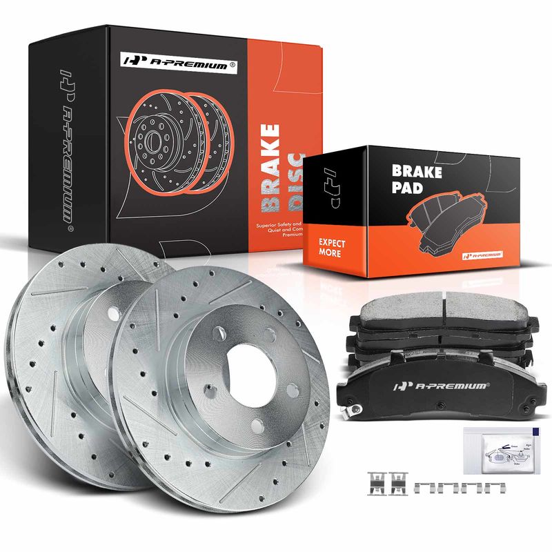 Front Drilled Rotors & Ceramic Brake Pads for Ford Explorer Ranger Mazda Mercury