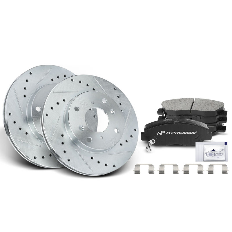 Front Drilled Rotors & Ceramic Brake Pads for Honda Accord 1998-2002 2.3L 260mm