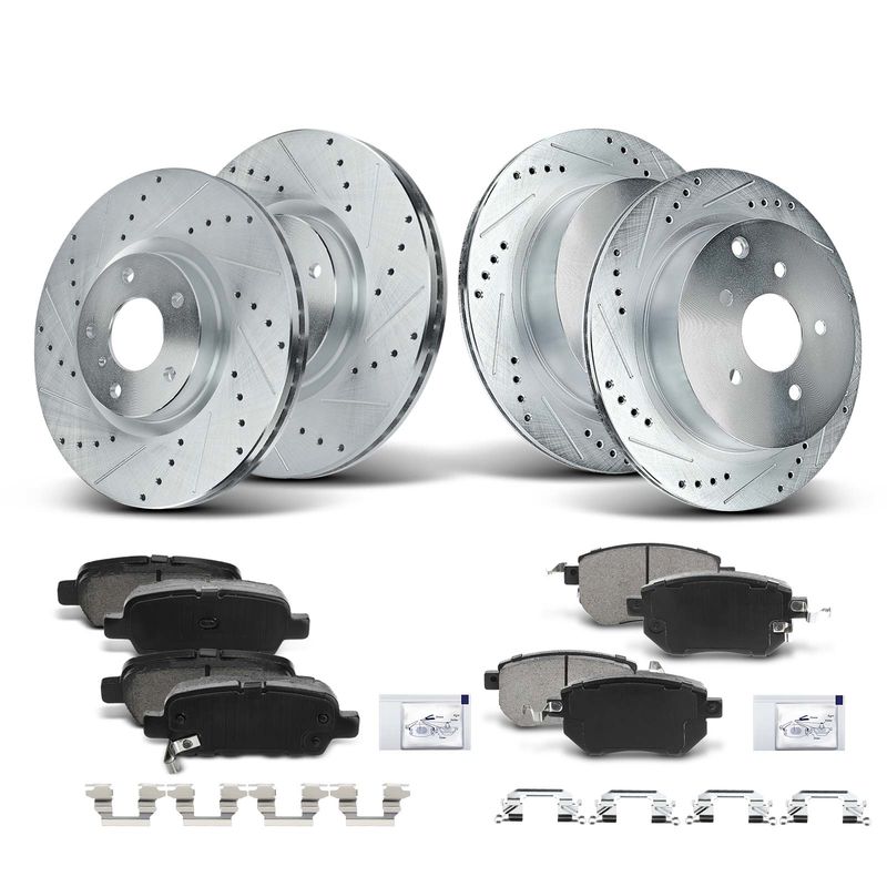 Front & Rear Drilled Rotors & Ceramic Brake Pads for Nissan Murano 2005-2007 2012