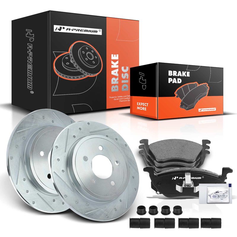 Rear Drilled Rotors & Ceramic Brake Pads for Ford Escape Mazda Mercury 2005-2008