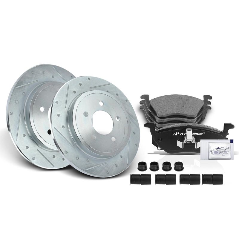 Rear Drilled Rotors & Ceramic Brake Pads for Ford Escape Mazda Mercury 2005-2008
