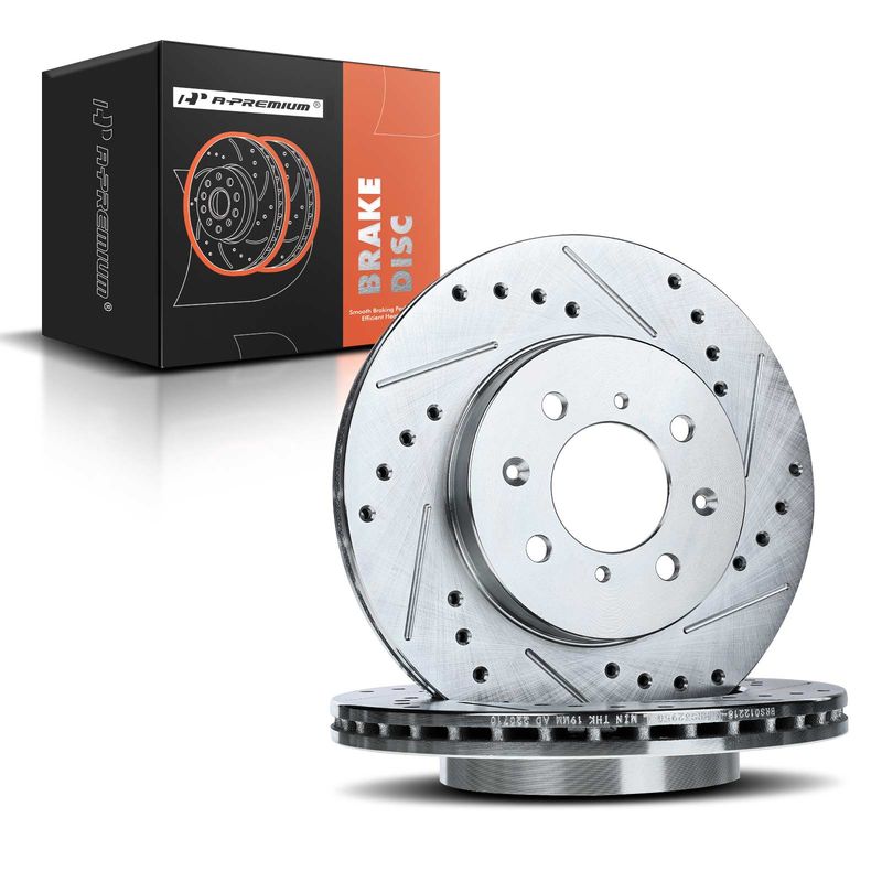 Front Drilled Brake Rotors for Honda Civic 90-05 Fit Insight Acura EL Integra