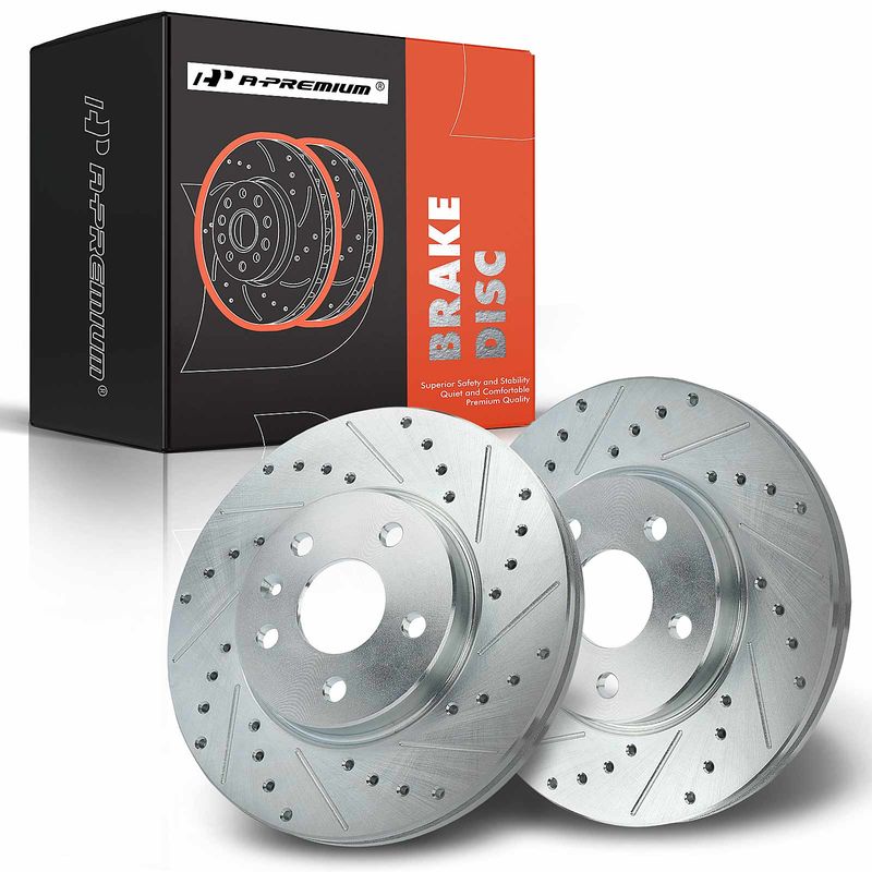 Front Drilled Brake Rotors for Chevy Cruze 2011-2019 Sonic Volt Bolt EV