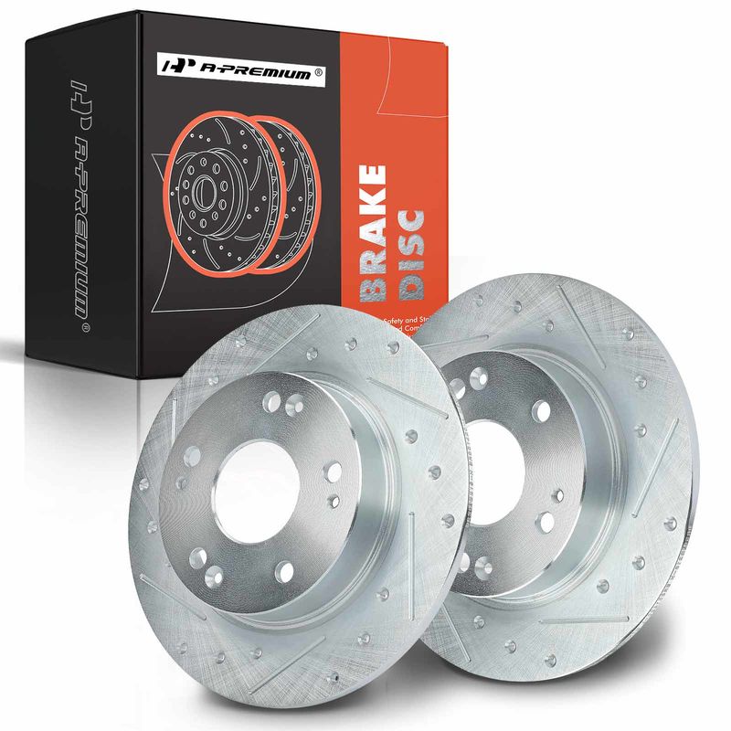Rear Drilled Brake Rotors for Honda Civic 2006-2015 Acura CSX 260mm