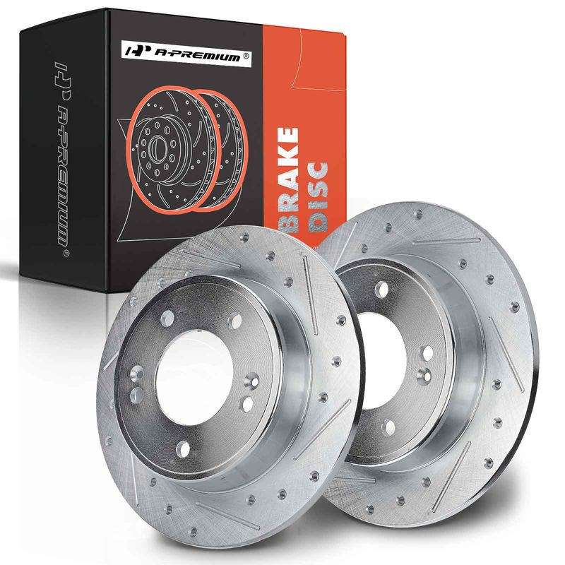 Rear Drilled Brake Rotors for Hyundai Elantra 11-20 Kia Soul Forte Koup