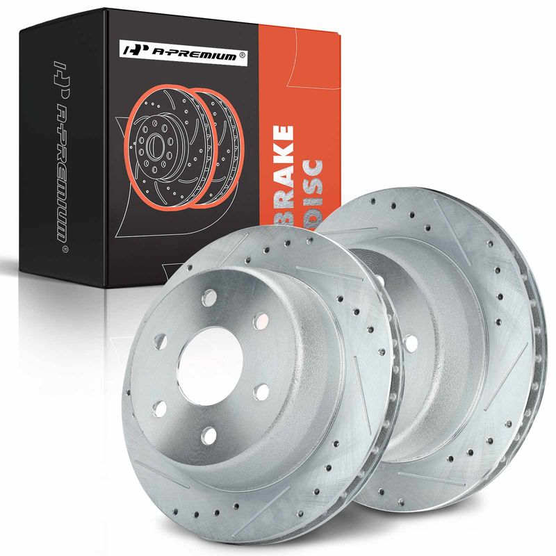Rear Drilled Brake Rotors for Chevy Silverado 1500 2001-2006 GMC Sierra