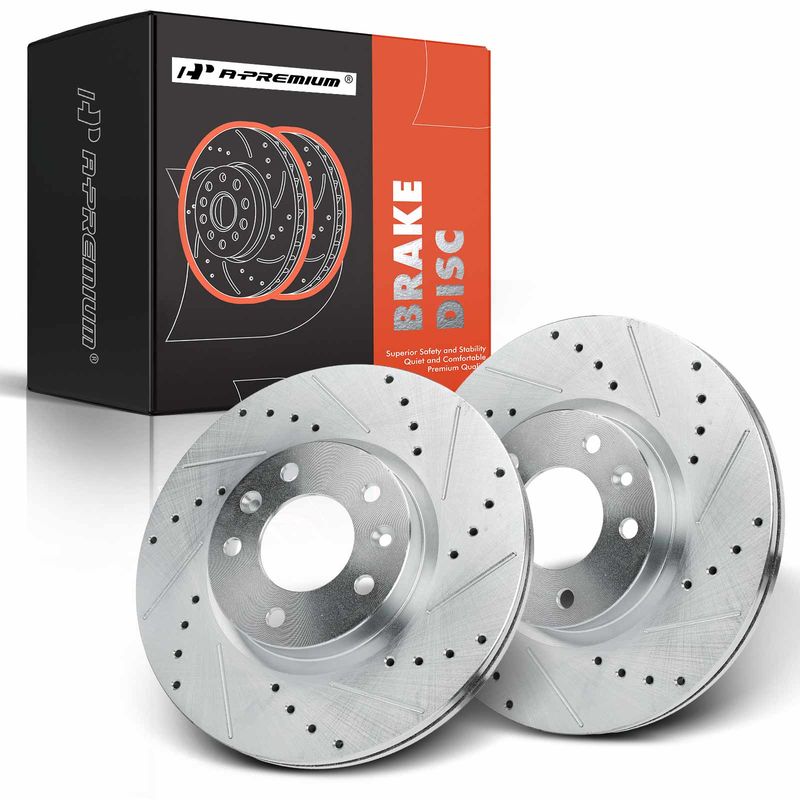 Front Drilled Brake Rotors for Ford Fusion Mazda 6 Lincoln Zephyr Mercury Milan