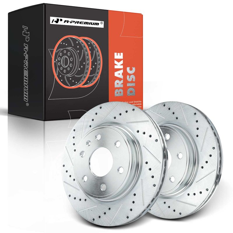 Front Drilled Brake Rotors for Buick Enclave Chevy Traverse GMC Acadia Saturn