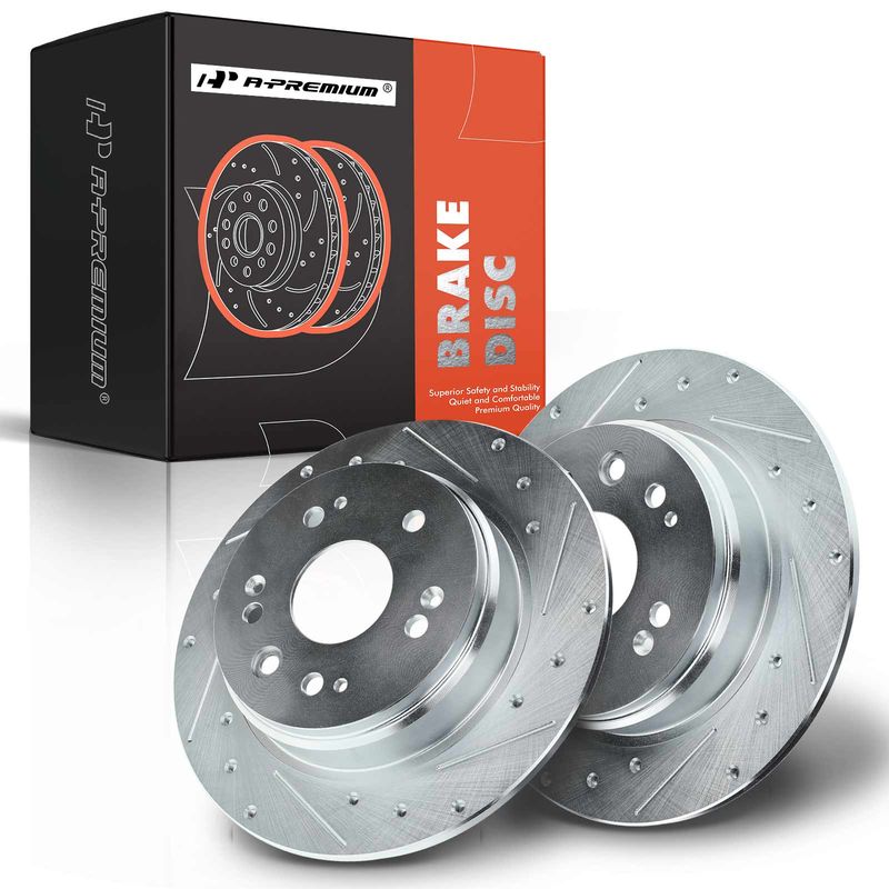 Rear Drilled Brake Rotors for Honda CR-V 2002-2004 L4 2.4L