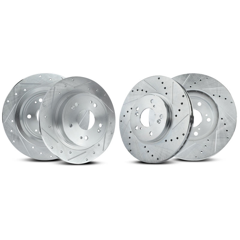 Front & Rear Drilled Brake Rotors for Honda Accord 2005-2012 Acura TSX 2009-2014
