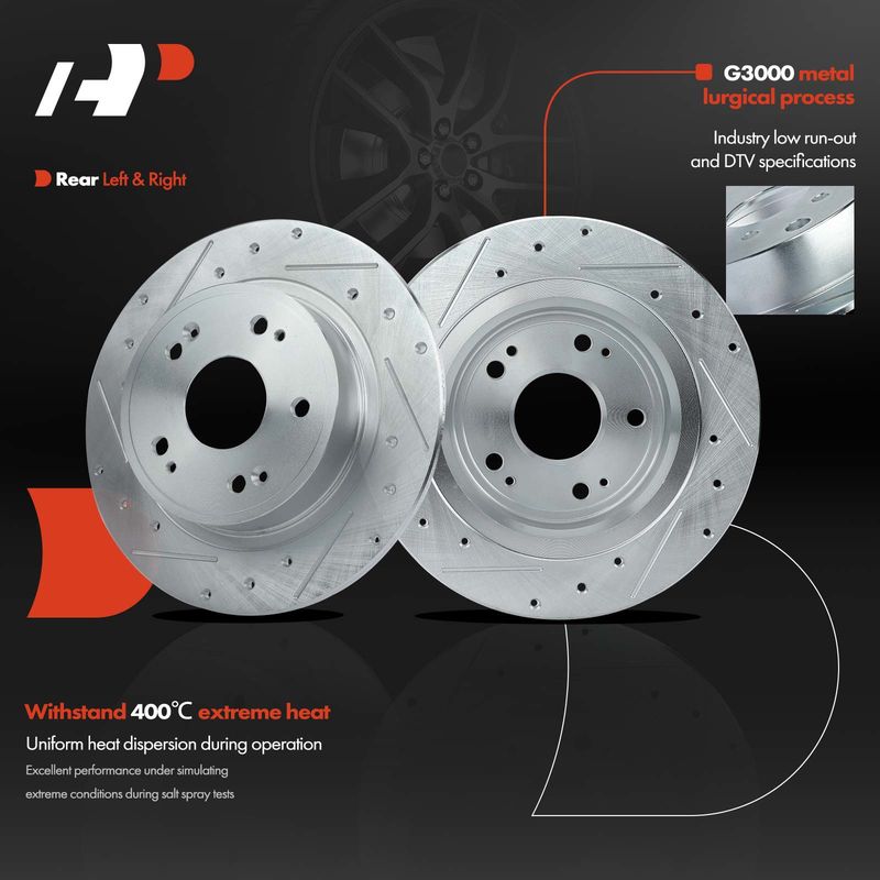 Front & Rear Drilled Brake Rotors for Honda Accord 2005-2012 Acura TSX 2009-2014