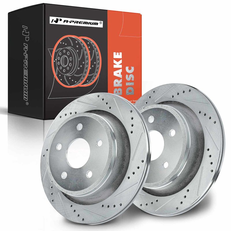 Rear Drilled Brake Rotors for Chrysler Aspen 07-09 Dodge Durango Ram