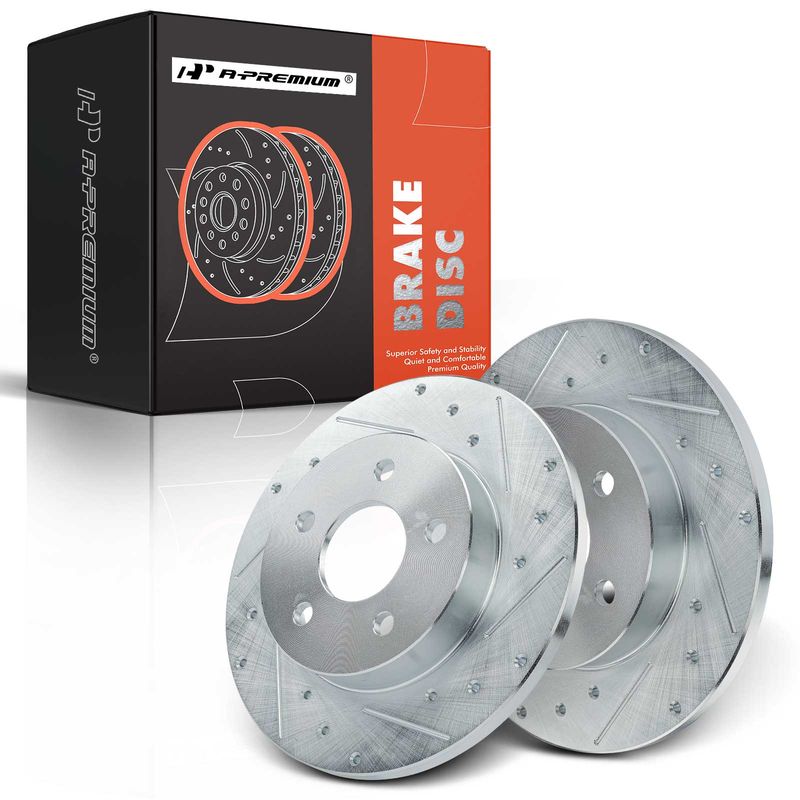 Rear Drilled Brake Rotors for Chevy Malibu 2004-2012 Cobalt Pontiac G5 G6 Saturn