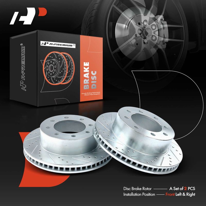 Front Drilled Brake Rotors for Dodge Ram 1500 2006-2008 2500 2003-2008